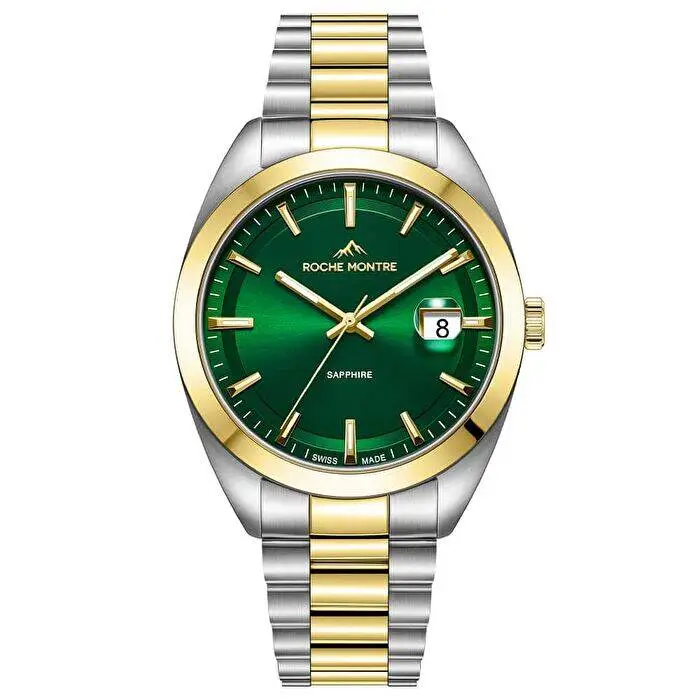 Roche Montre RMG6003-06 Quartz Çelik Gri-Altın Rengi Safir 40 mm Erkek Kol Saati