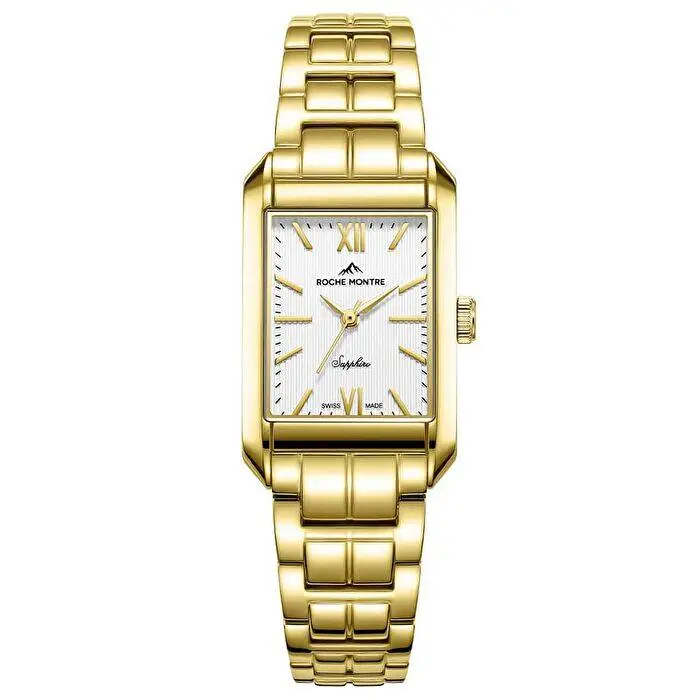 Roche Montre RML5010-05 Quartz Çelik Altın Rengi Beyaz Kadran Safir 22 mm Kadın Kol Saati