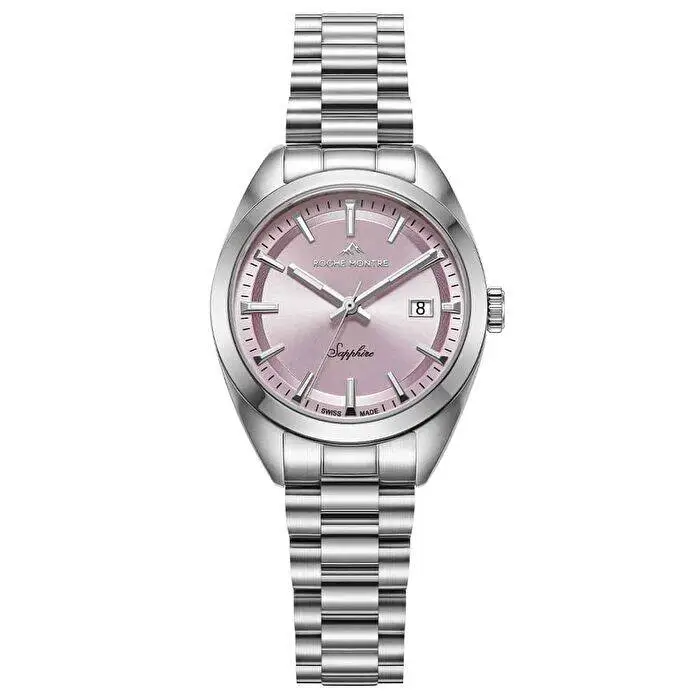 Roche Montre RML5011-03 Quartz Çelik Gri Pembe Kadran Safir 30 mm Kadın Kol Saati