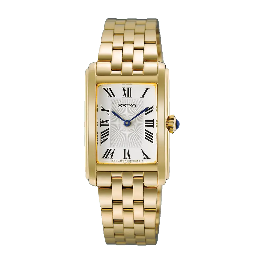 Seiko HGG001P1 Quartz Çelik ALtın Rengi Beyaz Kadran 22 mm Kadın Kol Saati