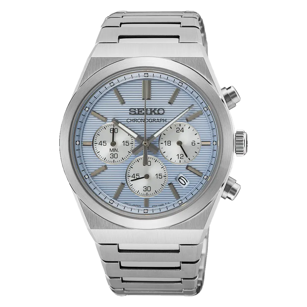 Seiko SSB459P1 Quartz Çelik Gri Açık Mavi Kadran 10 ATM 40 mm Erkek Kol Saati 
