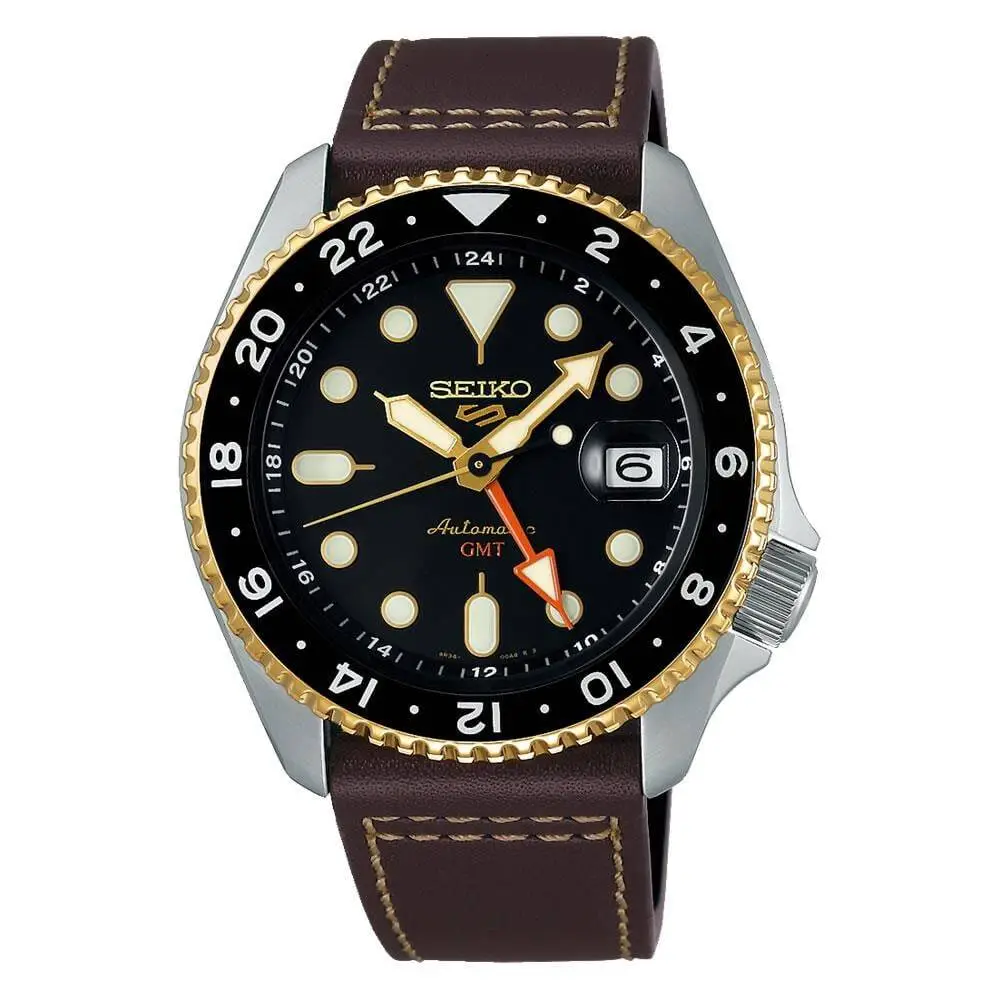 Seiko 5 SSK036K1 Otomatik Deri Kahverengi 10 ATM 43 mm Erkek Kol Saati