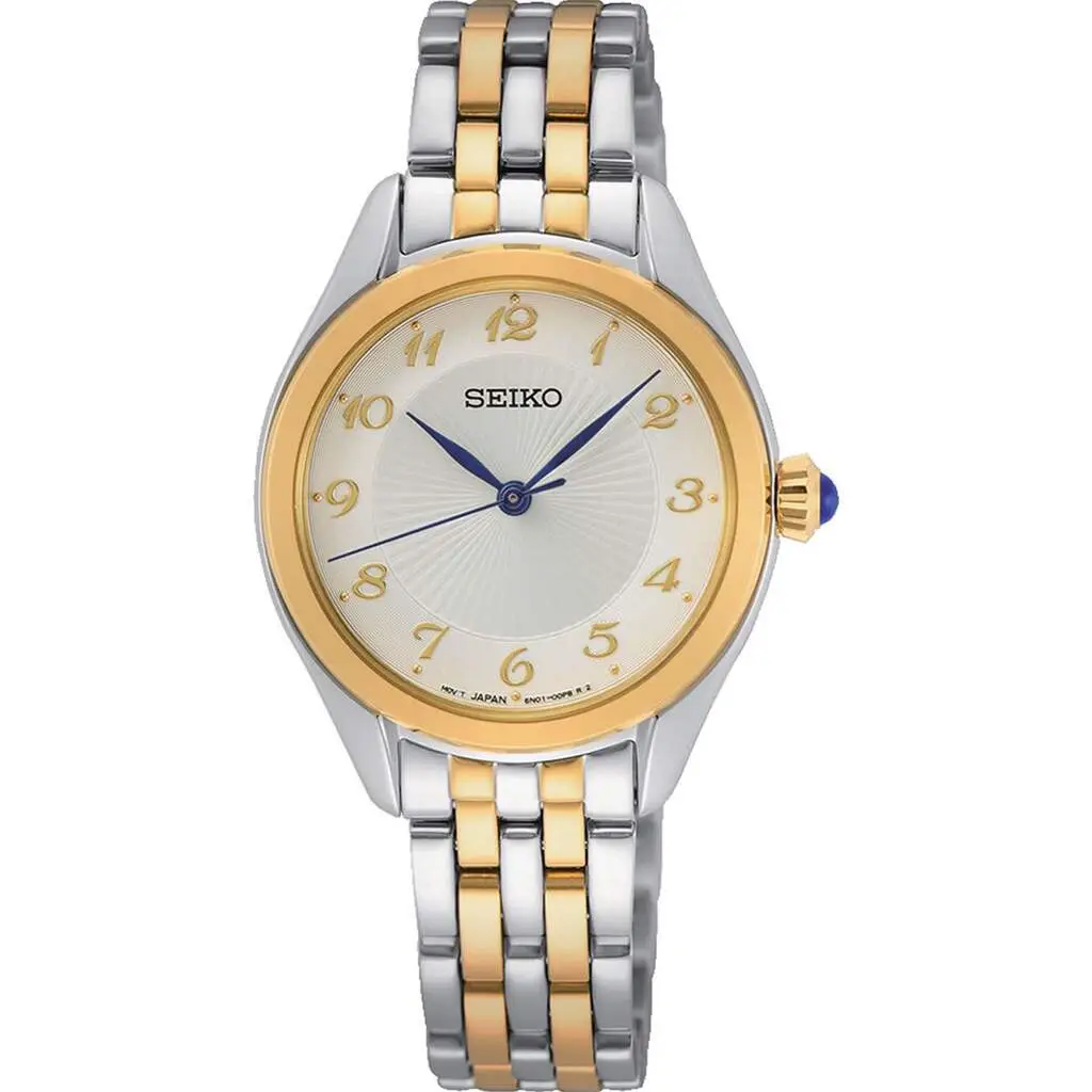 Seiko SUR380P Quartz Çelik Altın/Gri Beyaz Kadran 29 mm Kadın Kol Saati