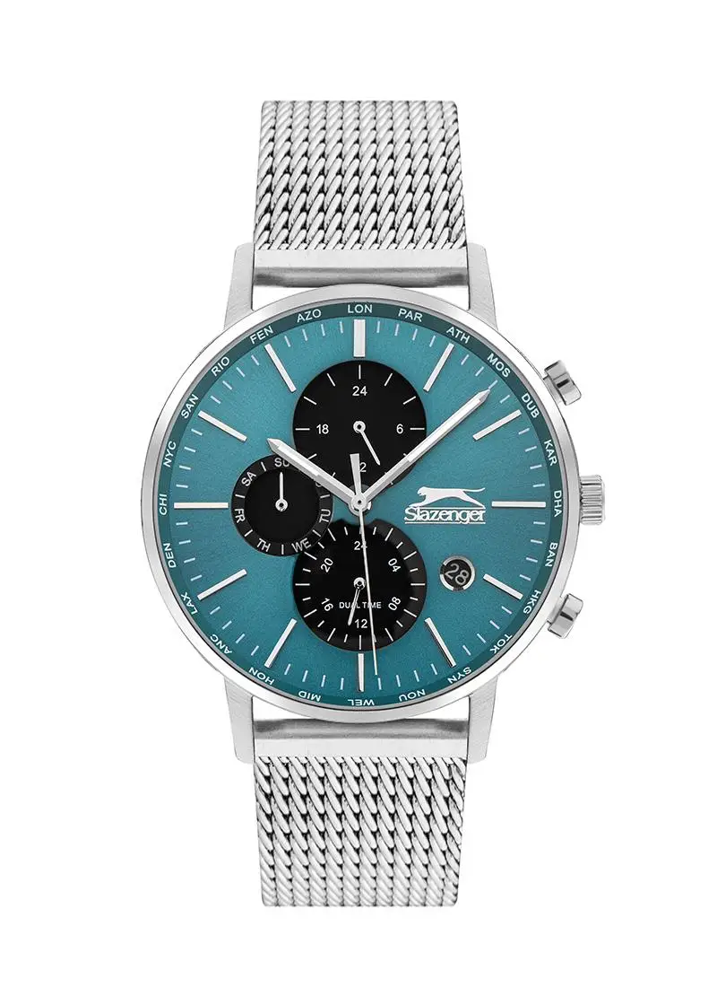 Slazenger SL.09.1822.2.05 Quartz Hasır Gri Mavi Kadran 44 mm Erkek Kol Saati