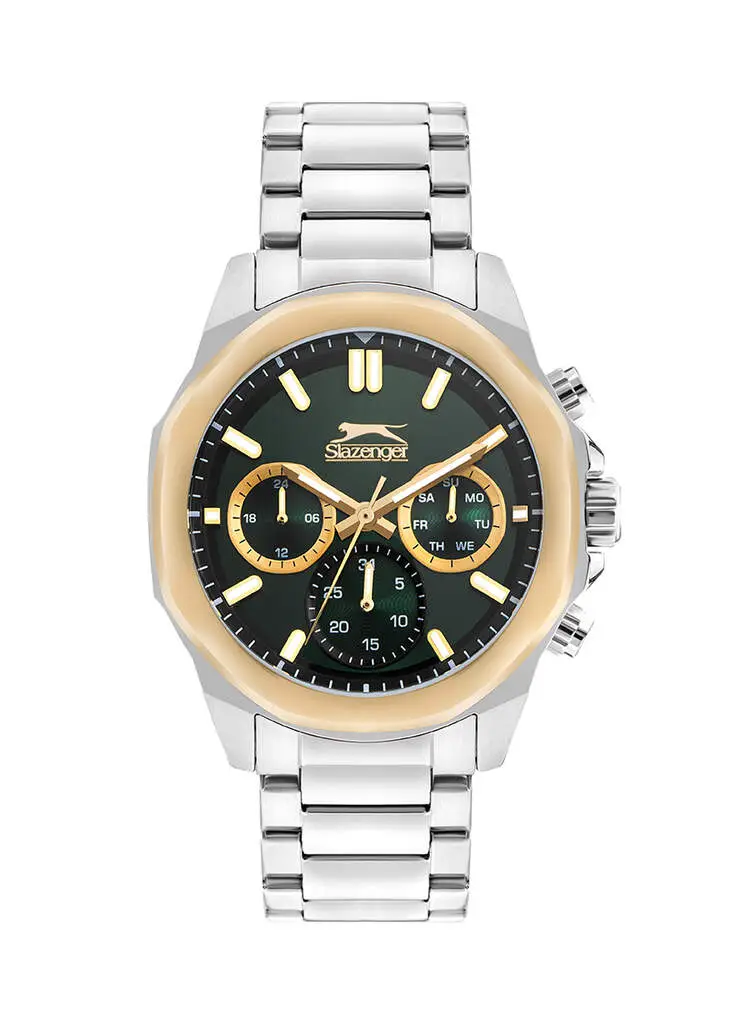 Slazenger SL.09.2388.2.02 Quartz Çelik Gri Yeşil Kadran 44 mm Erkek Kol Saati