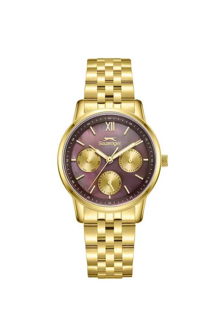 Slazenger SL.09.2471.4.04 Quartz Çelik Altın Rengi Mor Kadran 33 mm Kadın Kol Saati