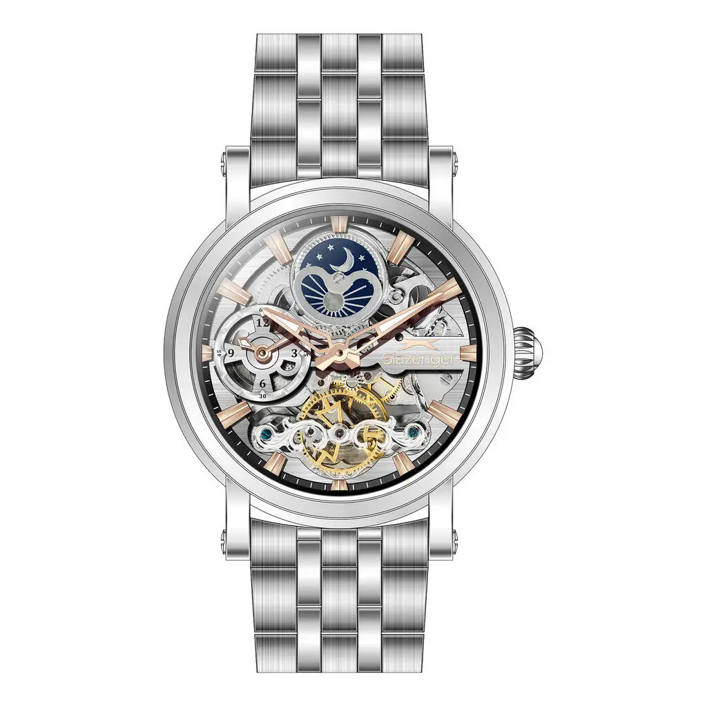 Slazenger SL.09.2611.1.330 Otomatik Çelik Gri 10 ATM 46 mm Erkek Kol Saati