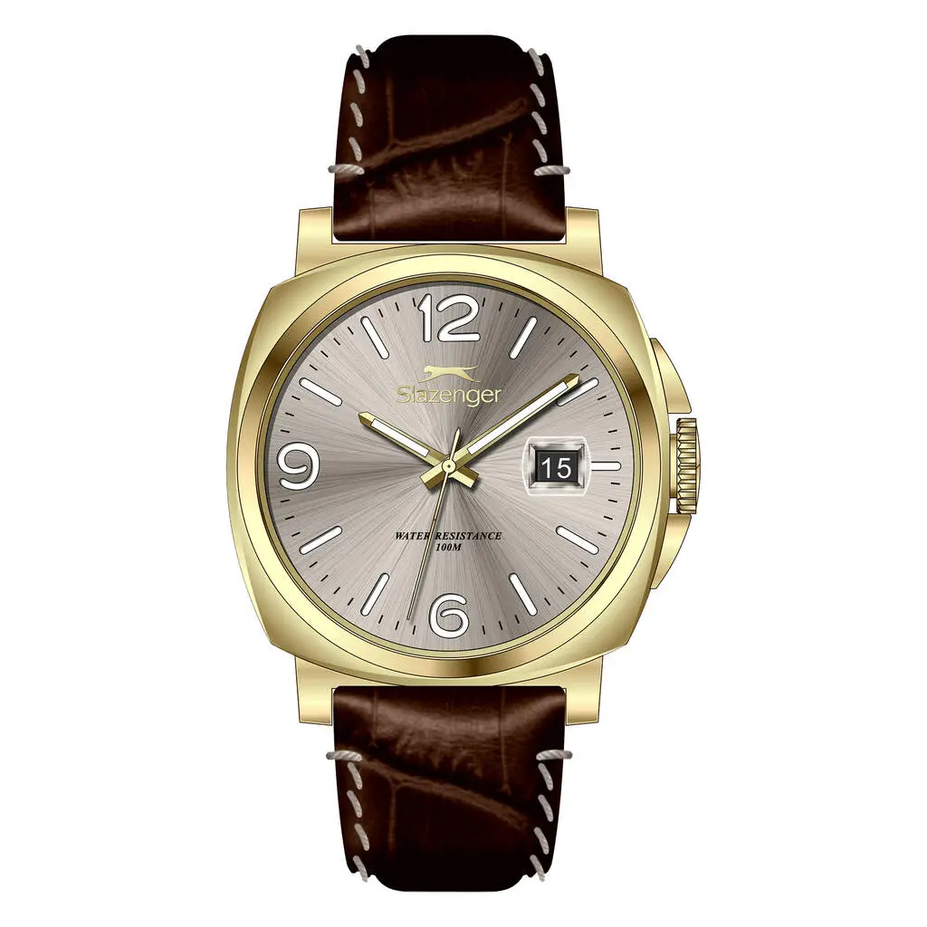 Slazenger SL.09.2656.1.130 Quartz Deri Kahverengi 10 ATM 40 mm Erkek Kol Saati