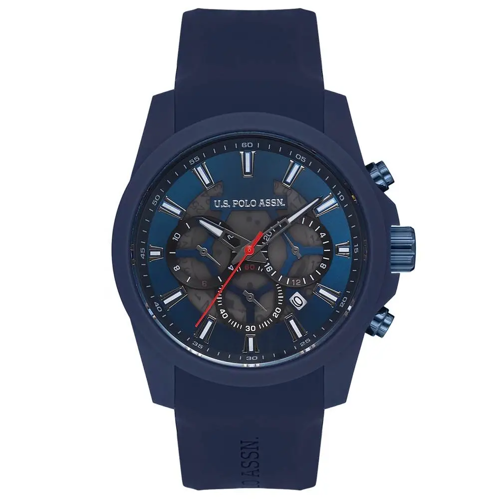 U.s Polo Assn USPA1017-02 45 mm Lacivert Silikon Kordonlu Erkek Kol Saati