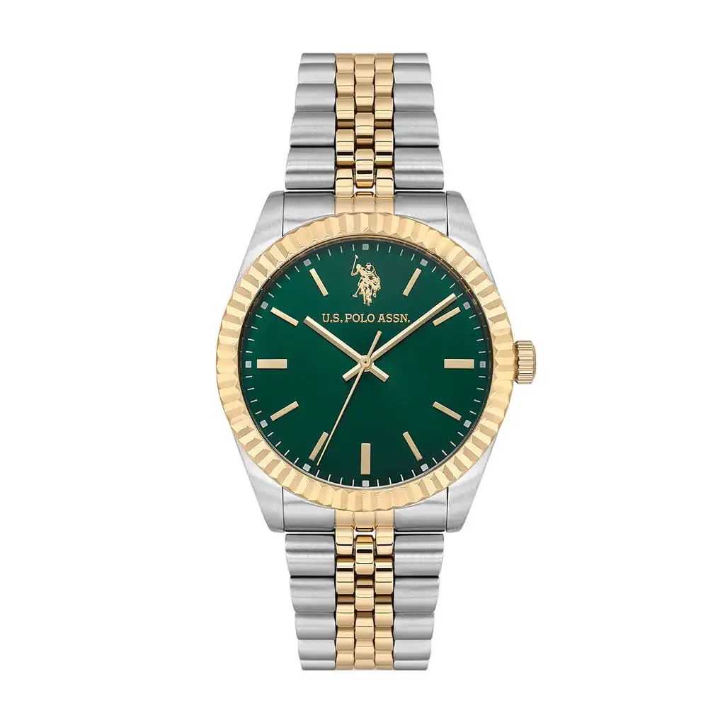 U.s. Polo Assn. USPA1111-01 Quartz Çelik Altın/Gri Yeşil Kadran Erkek Kol Saati