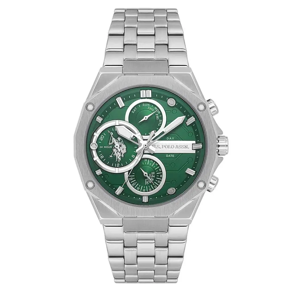 U.s. Polo Assn. USPA1121-03 Quartz Gri Yeşil Kadran Erkek Kol Saati