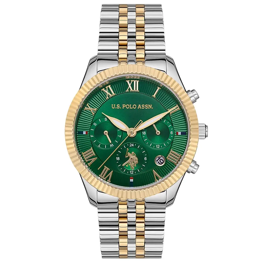 U.s. Polo Assn. USPA2040-08 Quartz Çelik Altın/Gri Yeşil Kadran 38 mm Kadın Kol Saati