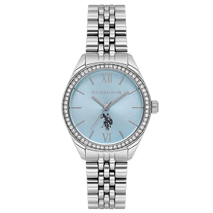 U.s Polo Assn. USPA2085-03 Quartz Çelik Gri Mavi Kadran 30 mm Kadın Kol Saati