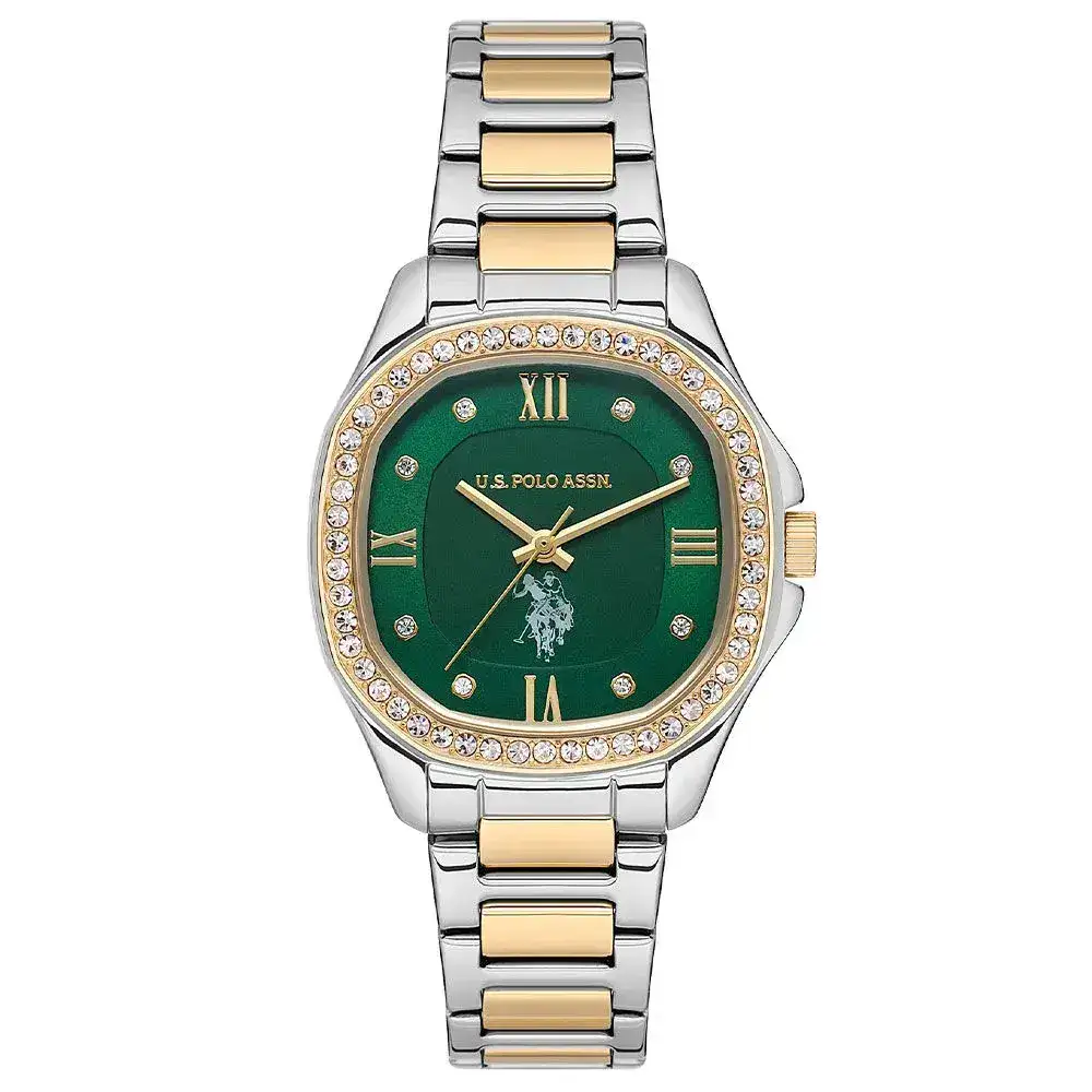 U.s. Polo Assn. USPA2088-04 Quartz Çelik Altın/Gri Yeşil Kadran 32 mmx39 mm Kadın Kol Saati