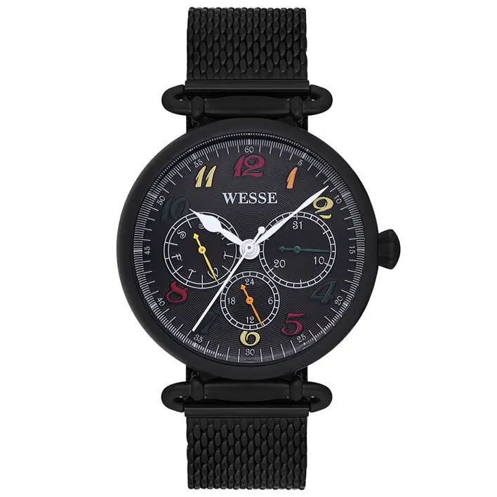 Wesse WWL108101 Quartz 38 mm Siyah Hasır Kordonlu Kadın Kol Saati