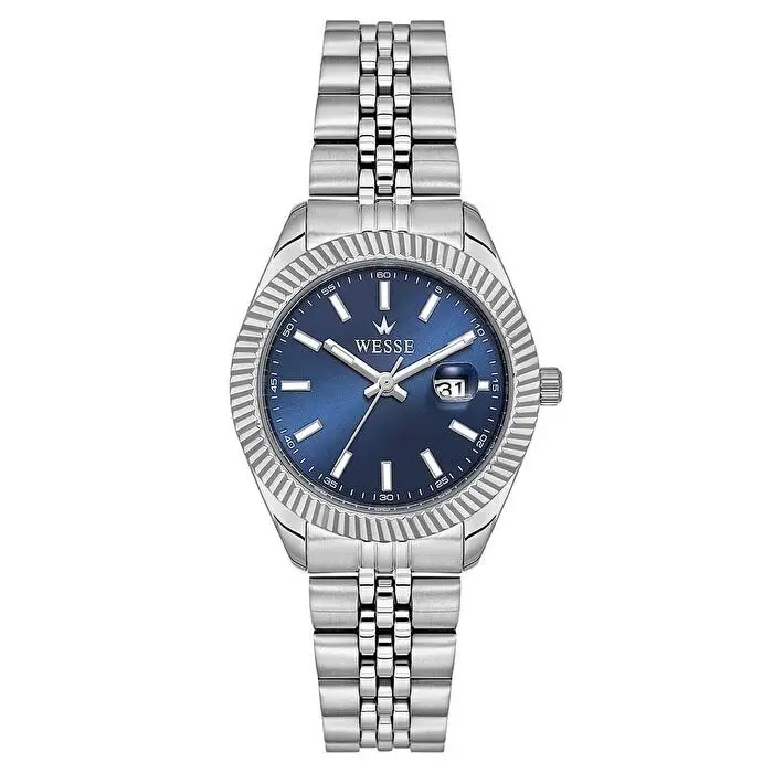 Wesse WWL1115B04 Quartz Çelik Gri Lacivert Kadran 32 mm Kadın Kol Saati