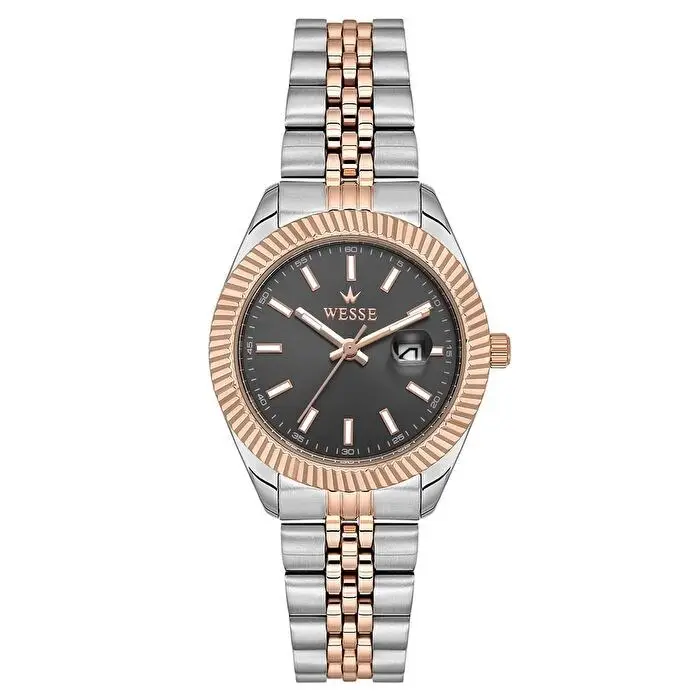 Wesse WWL1115B09 Quartz Çelik Rose/Gri Siyah Kadran 32 mm Kadın Kol Saati