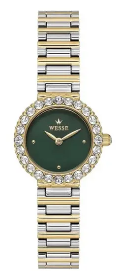 Wesse WWL112105 Quartz Çelik Altın/Gri Yeşil Kadran 25 mm Kadın Kol Saati