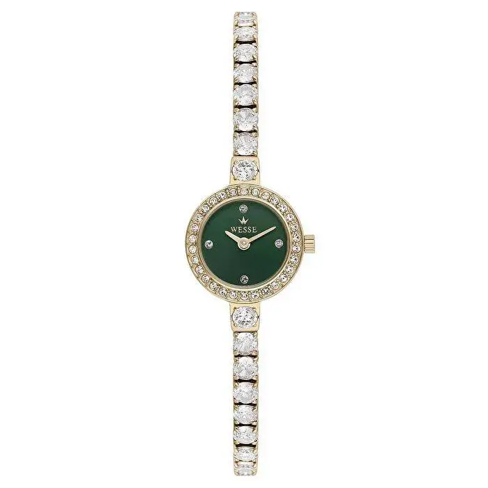 Wesse WWL116904 Quartz Çelik Altın Rengi Yeşil Kadran 18 mm Kadın Kol Saati