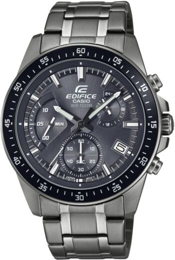 Casio EFV-540DC-1CVUDF Quartz Çelik Gri Siyah Kadran 10 ATM 44 mm Erkek Kol Saati