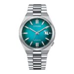 Citizen Tsuyosa NJ0151-88X Otomatik Çelik Gri Turkuaz Kadran 40 mm Erkek Kol Saati