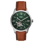 Fossil FME3265 Otomatik Deri Kahverengi Yeşil kadran 44 mm Erkek Kol Saati
