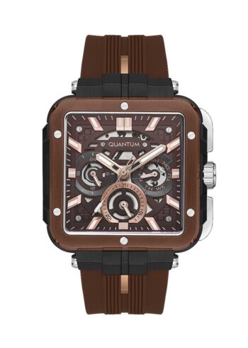 Quantum PWG1102.742 Quartz Silikon Kahverengi 45 mm Erkek Kol Saati