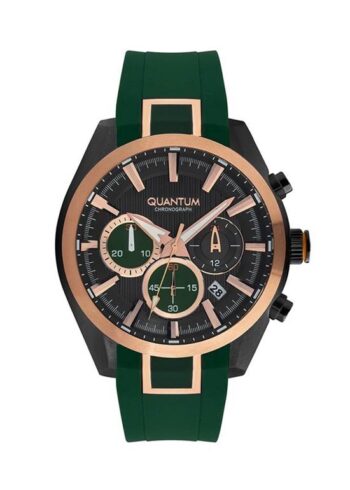 Quantum PWG910.055 Quartz Konograflı Silikon Yeşil 48 mm Erkek Saat