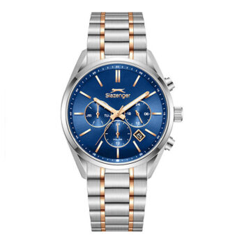 Slazenger SL.09.2493.2.03 Quartz Çelik Rose/Gri Lacivert Kadran 42 mm Erkek Kol Saati