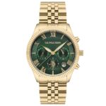 U.S. Polo Assn. USPA2040-05 Quartz Çelik Altın Rengi Yeşil Kadran 38 mm Kadın Kol Saati